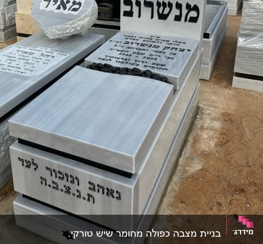 מצבות עם כיתוב בעברית בבית קברות